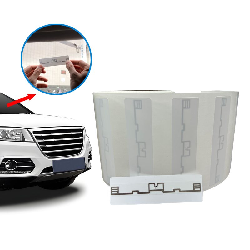 Windshield UHF tamper-evident fragile RFID label · 97×27 mm (RT-F101)