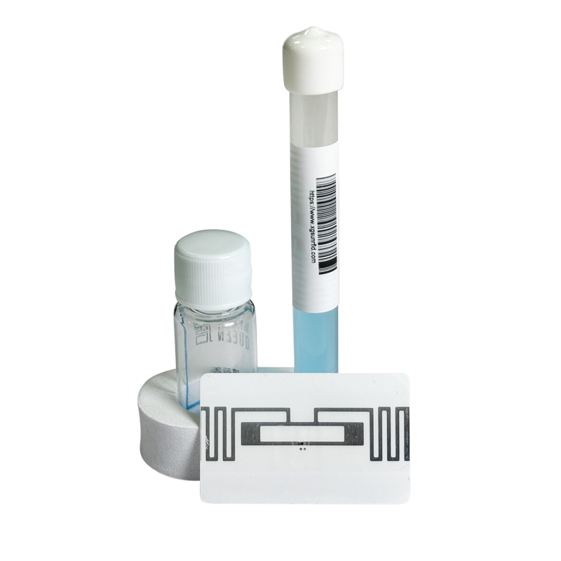 Test Tube Anti Liquid UHF RFID label · 54×34 mm · NXP UCODE 9 (RT-S119)